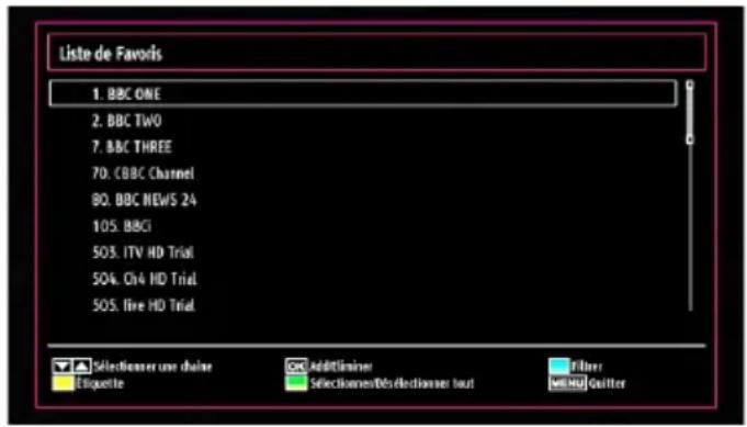TECHWOOD TDVD19TN10 - Gestion des chaînes : Favoris - 1