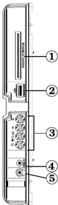 TECHWOOD TDVD19TN10 - Viewing the Connections - Side Connectors - 1