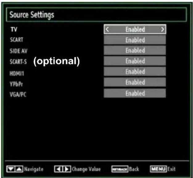 TECHWOOD TC1912TN882 - Configuring Source Settings - 1