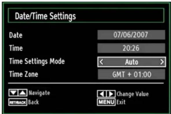 TECHWOOD TC1912TN882 - Configuring Date/Time Settings - 1