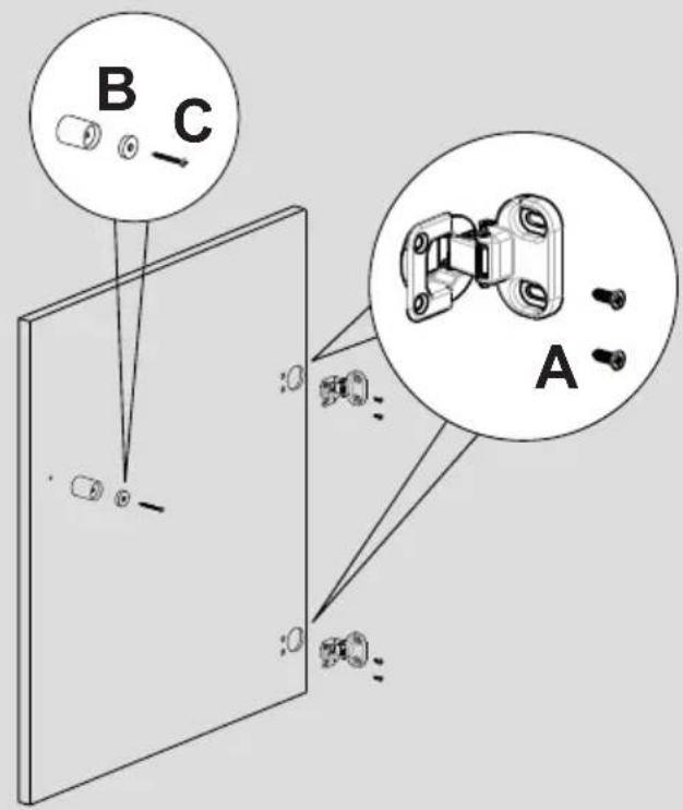 TEKA LI5 1280 - Instruções de montagem da porta do armário - 2