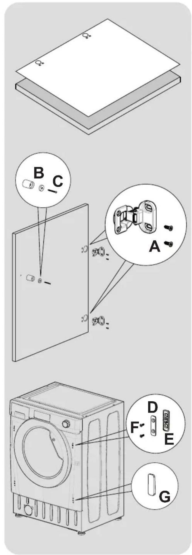 TEKA LI5 1080 - Instrucciones para el montaje de la puerta del mueble - 1