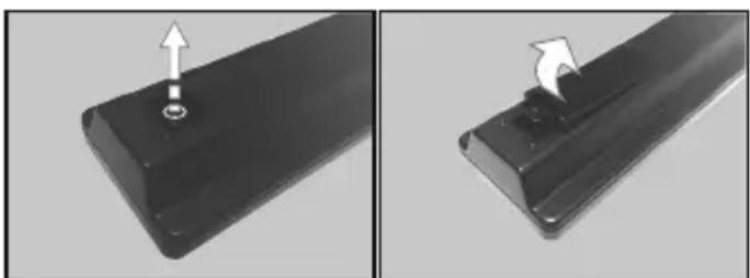 TELEFUNKEN D32H472R4D - Insertion des piles dans la télécommande - 1