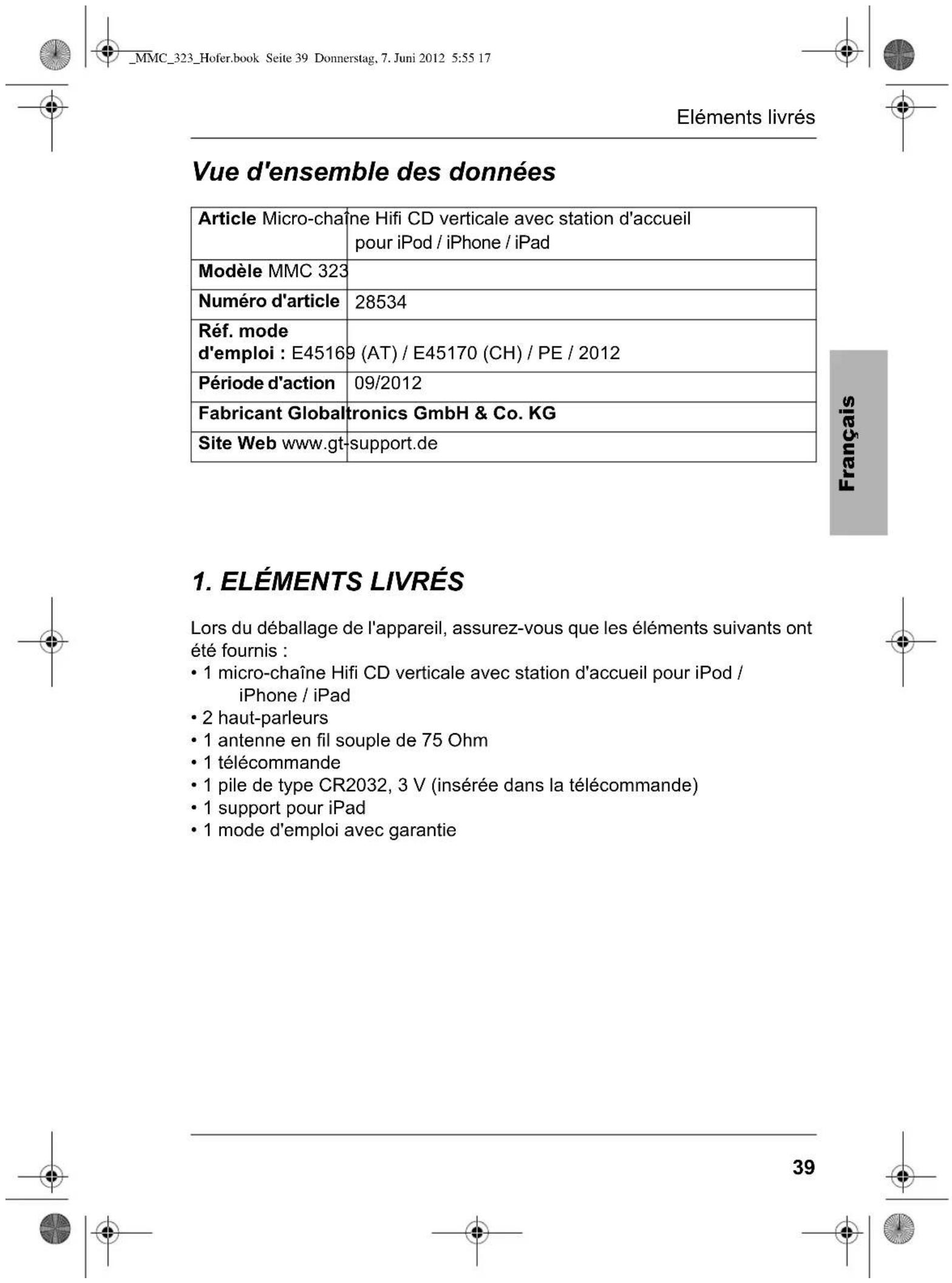 Terris MMC 323 - Remarques relatives à la déclaration de conformité - 2