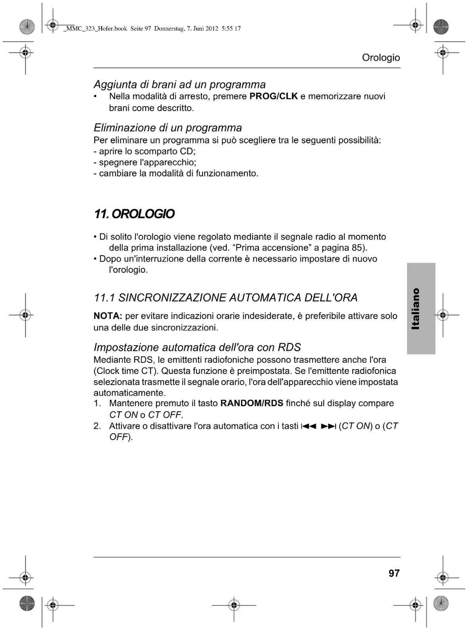 Terris MMC 323 - PROGRAMMAZIONE DI UNA SEQUENZA DI BRANI - 2