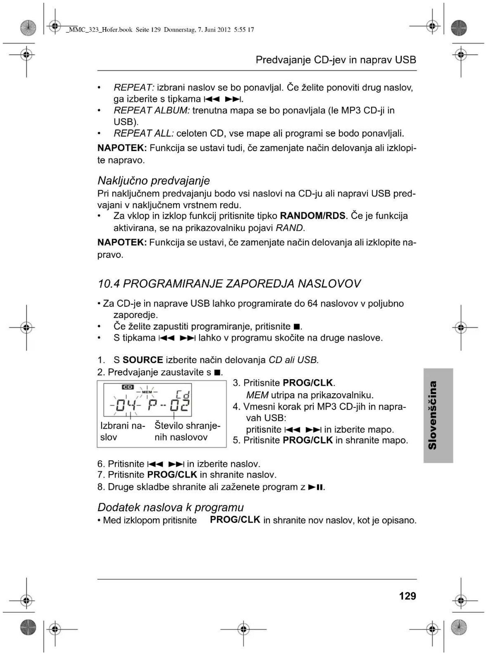Terris MMC 323 - Funkcije ponavljanja (REPEAT) - 1