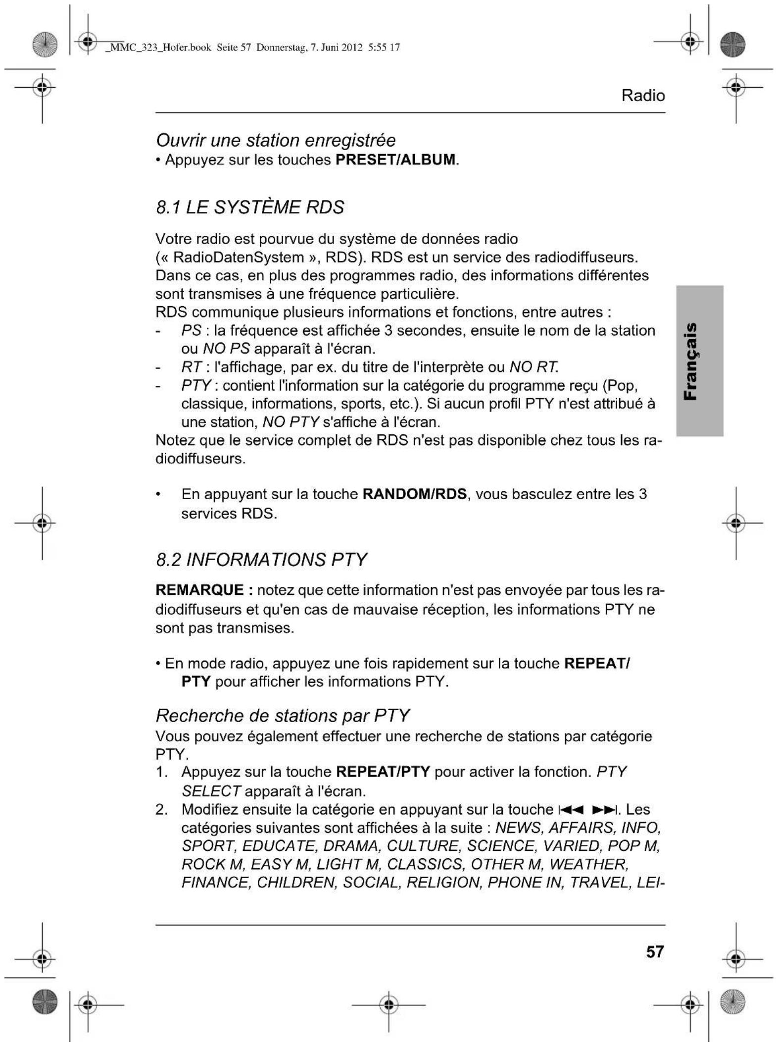 Terris MMC 323 - Mémorisation des stations - 2