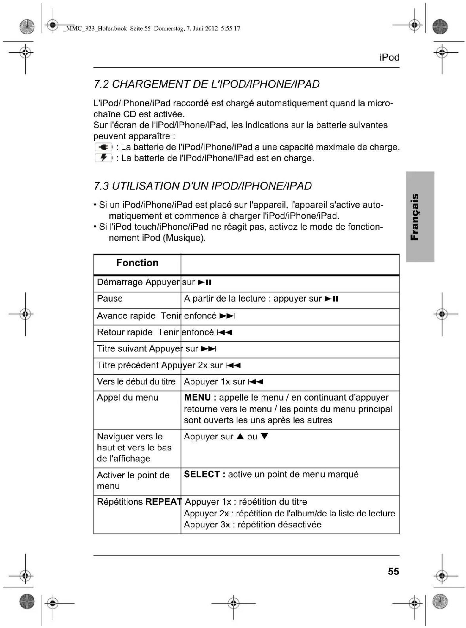 Terris MMC 323 - Réception d'apples sur l'iphone - 1