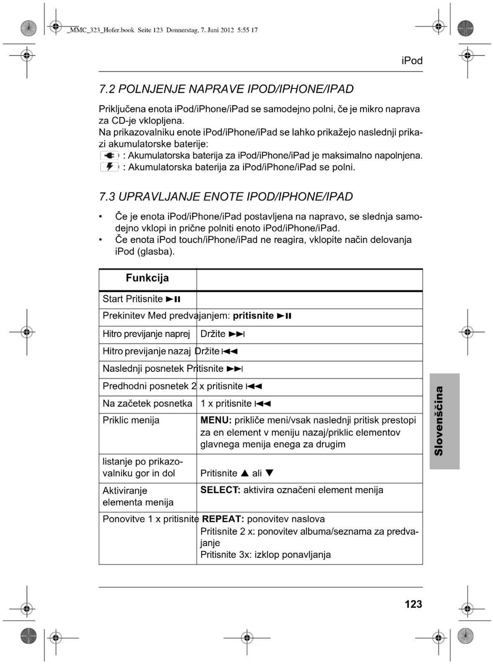 Terris MMC 323 - Izbira načina delovanja - 3