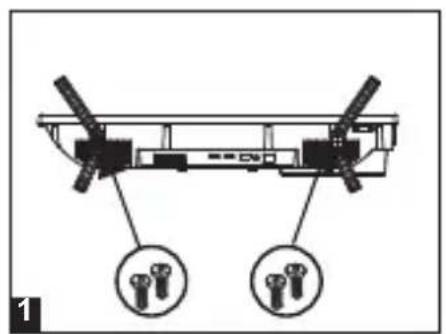 SCHNEIDER LED24SCP090HDVD - • Disassembly of the stand - 1
