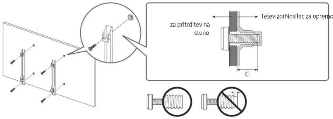 SAMSUNG BE55TH - Pritrjevanje televizorja na steno - 2