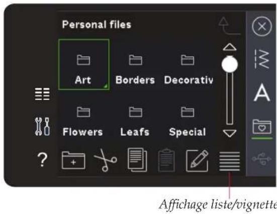 PFAFF Expression 710 - Affichage liste/vignette - 2
