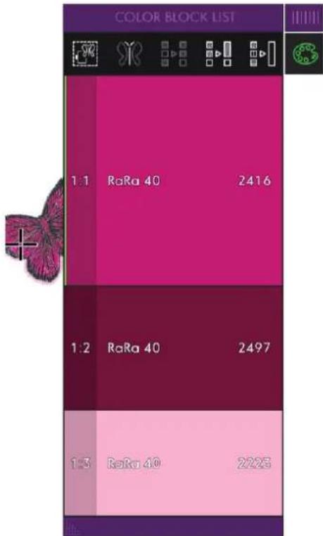 PFAFF Creative icon - Liste de blocs de couleur - 1