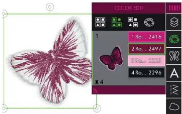 PFAFF Creative icon - Modifier plusieurs blocs de couleur - 1