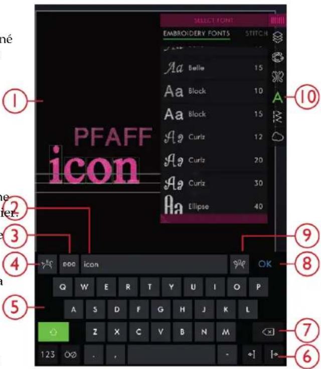 PFAFF Creative icon - Supprimer une lettre - 1