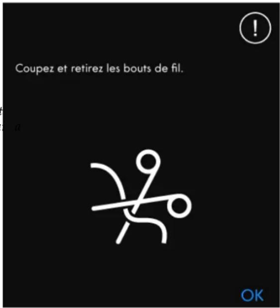 PFAFF Creative icon - Couper et enlever le bout de fil - 1