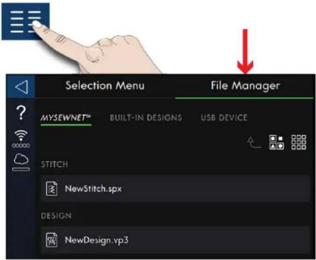 PFAFF Creative icon - Charger un point à partir du gestionnaire de fichier - 1