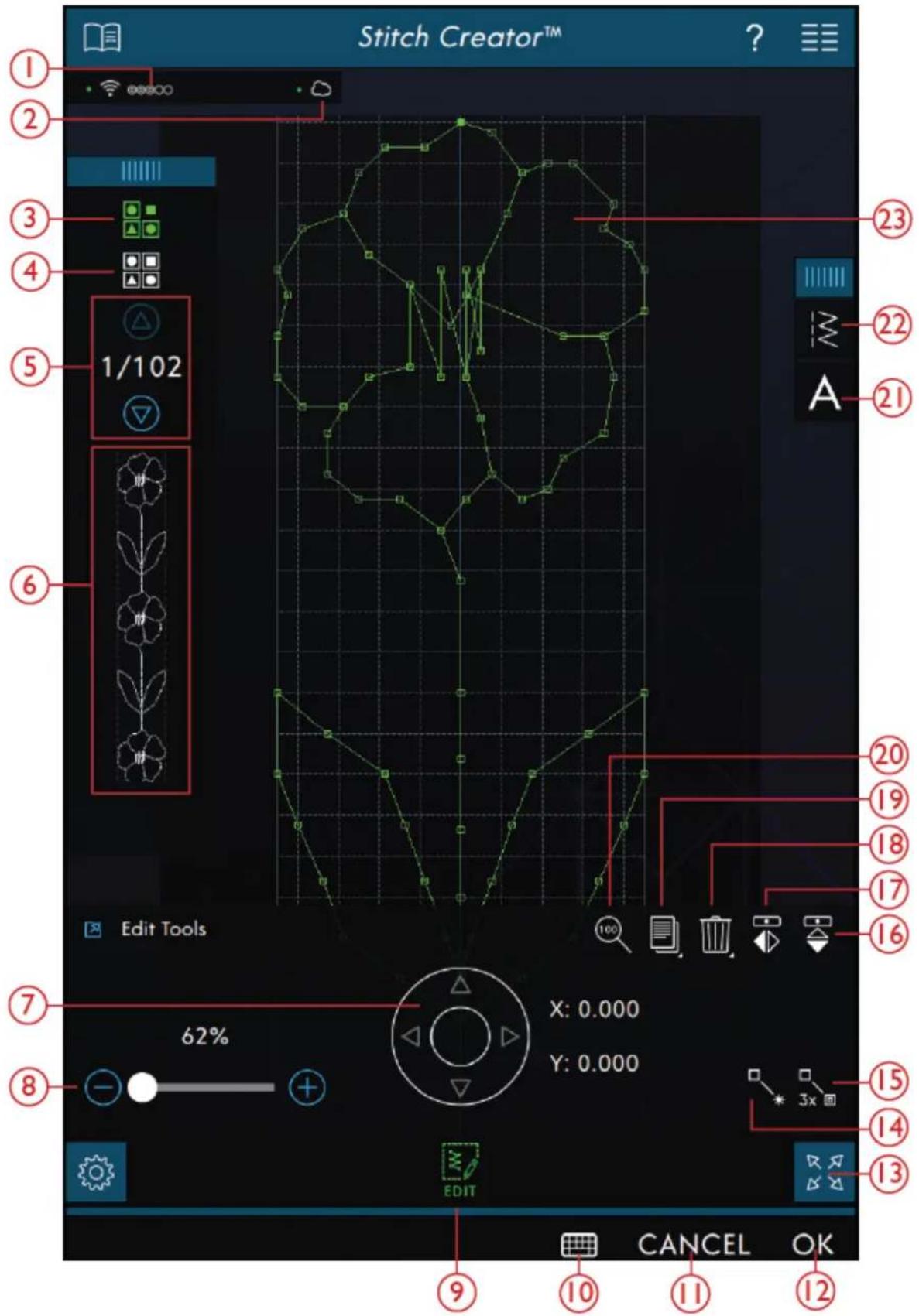 PFAFF Creative icon - Stitch Creator™ Fonction – Introduction - 1