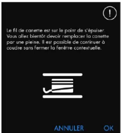 PFAFF Creative icon - Niveau de fil de canette bas - 1