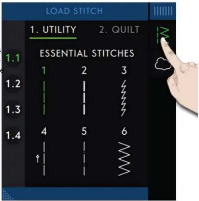 PFAFF Creative icon - Charger un point depuis le panneau de menu - 1