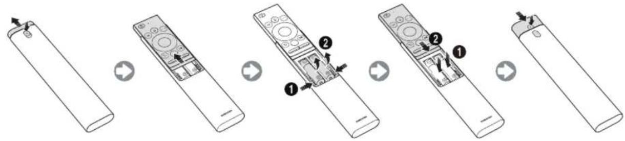 SAMSUNG UE55NU8045T - Instalación de las pilas en el Samsung Smart Remote - 1