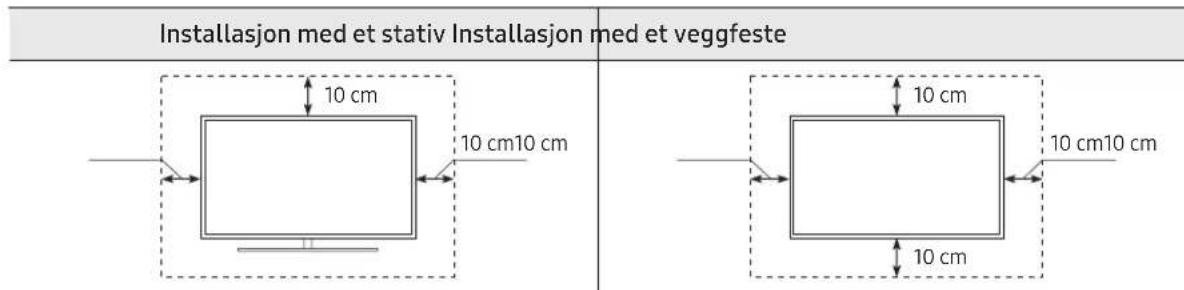 SAMSUNG UE50TU7075U - Sikre egnet ventilasjon rundt TV-en - 1