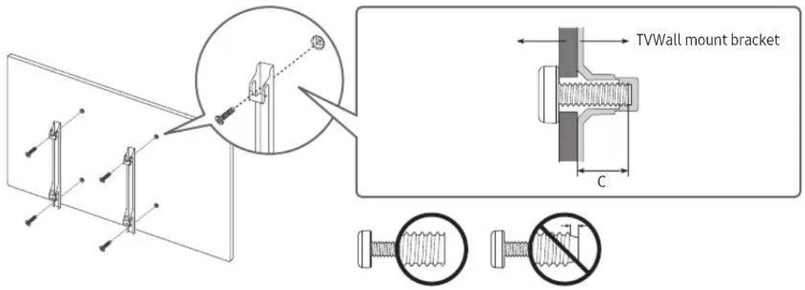 SAMSUNG UE50TU7075U - Mounting the TV on a wall - 2