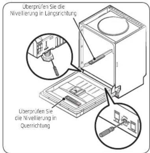 SAMSUNG DW60R7070UG - SCHRITT 7 Ausrichten der Spulmaschine - 3