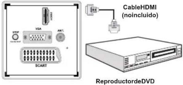 SABA SBV1943H - Conexión a un Reproductor de DVD mediante HDMI - 1