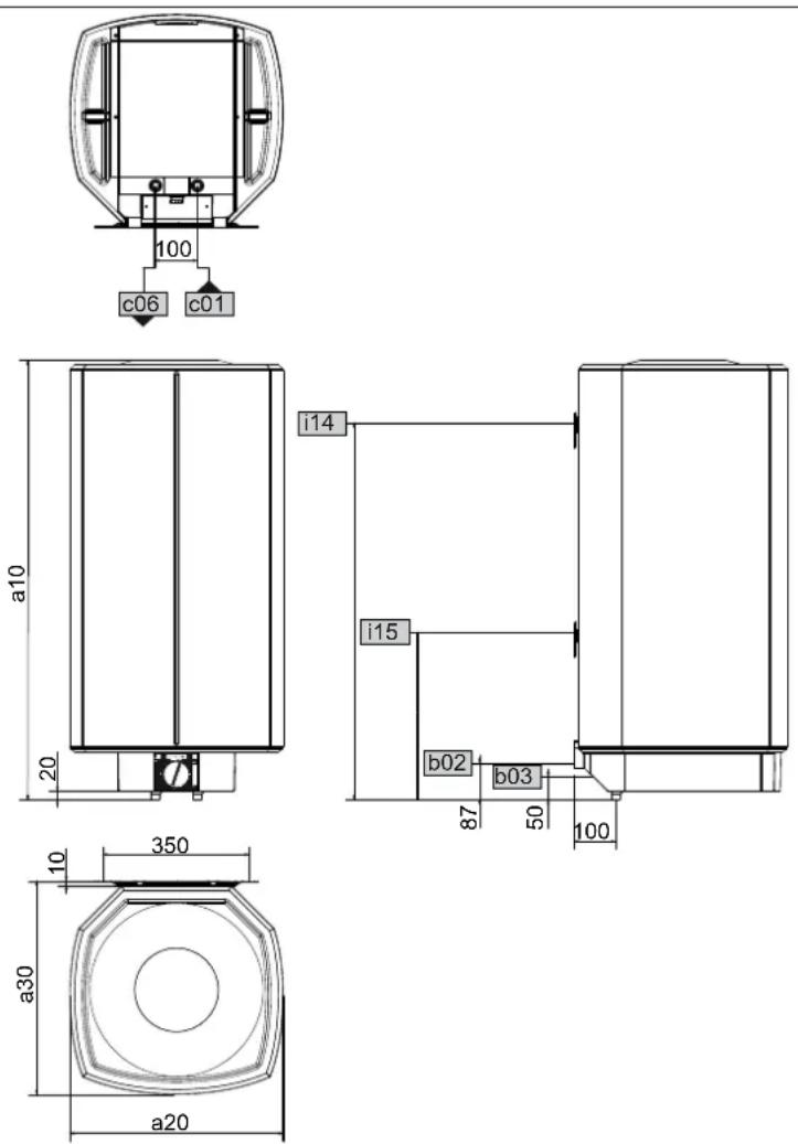 STIEBEL ELTRON SH 150 S - Afmetingen en aansluitingen - 1