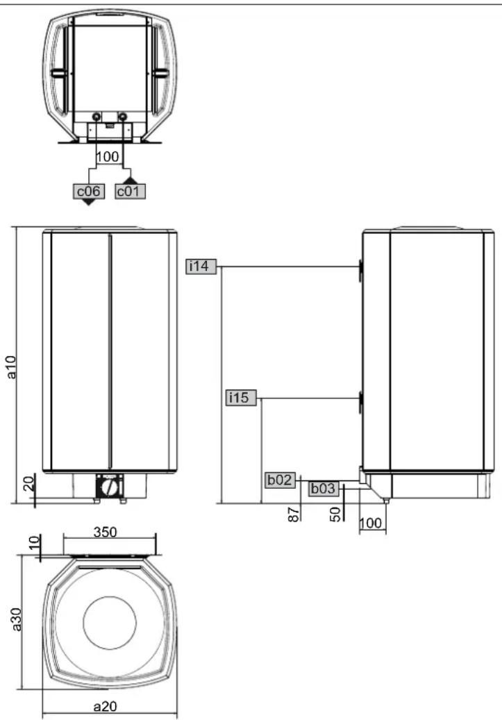 STIEBEL ELTRON SH 150 S - Wymiary i przyłącza - 1