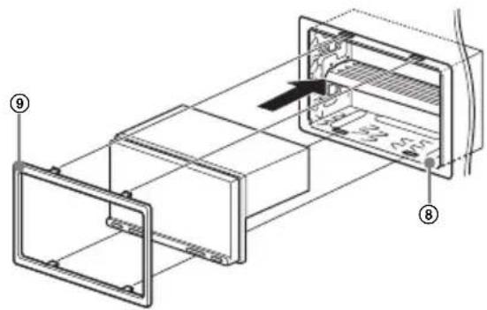 Technical diagram of an electronic device showing internal components and labeled parts (⑧ and ⑨)