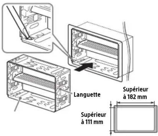 Languette Supérieur à 182 mm Supérieur à 111 mm