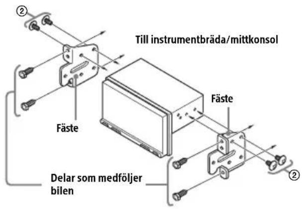 Till instrumentbräda/mittkonsol Fäste Delar som medföljer bilen