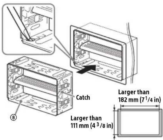 Catch Larger than 182 mm (7^1/4 in) Larger than 111 mm (4^3/8 in)