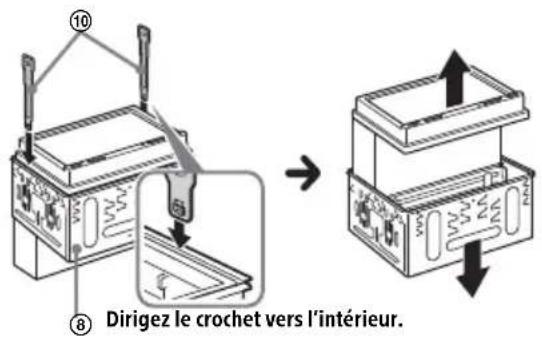 ⑩ ⑧ Dirigez le crochet vers l'intérieur.