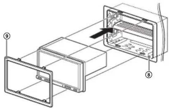 Technical diagram of an electronic device showing internal components and labeled parts (⑧ and ⑨)