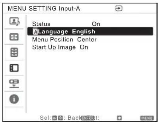 SONY VPLCX275 - Selezione della lingua del menu - 2