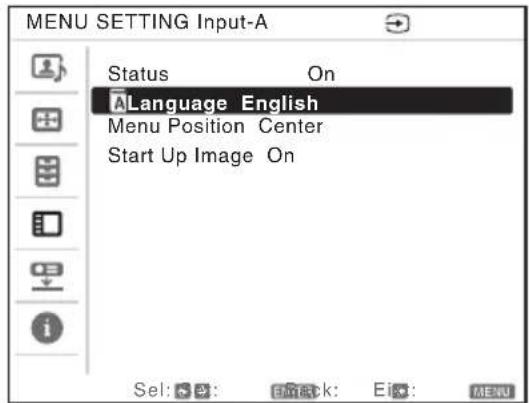 SONY VPLCX275 - 选择菜单语言 - 2