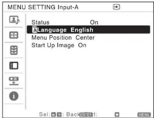 SONY VPLCX275 - Selección del idioma del menu - 2