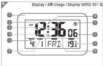 Display / Affi chage / Display 16992-07/12 1 2 3 4 5 6 7 8 9 10 11 12:30 13:30 14:30 15:30 16:30 17:30 18:30 19:30