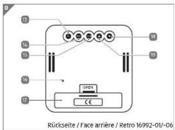D 13 14 15 16 17 38 39 O#24 CE Rückseite / Face arrière / Retro 16992-01/-06