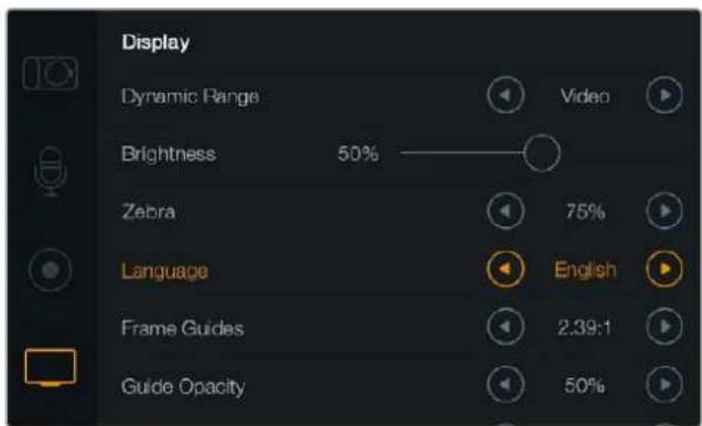 Blackmagic Design Micro Cinema Camera - 语言 - 1