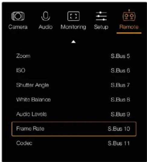 Blackmagic Design Micro Cinema Camera - Impostazioni di controllo remoto - 1