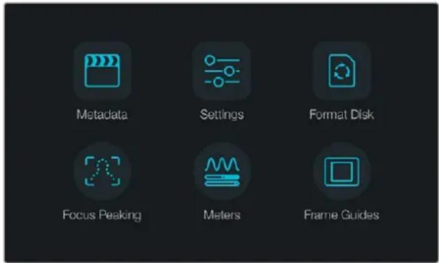 Blackmagic Design Micro Cinema Camera - Panel de opciones - 1