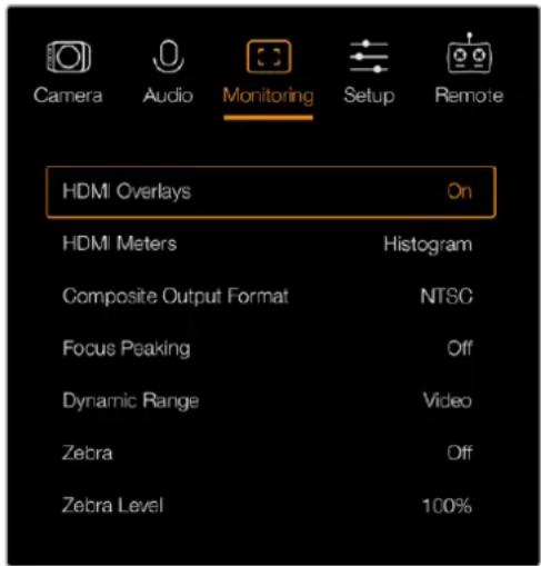 Blackmagic Design Micro Cinema Camera - Sobreposições HDMI - 1