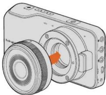 Blackmagic Design Micro Cinema Camera - To attach a lens: - 1