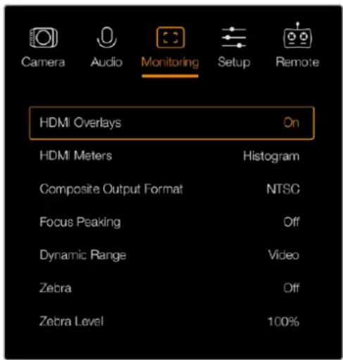 Blackmagic Design Micro Cinema Camera - HDMI 오버레이 (HDMI Overlays) - 1