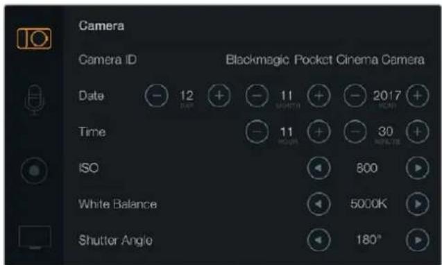 Blackmagic Design Micro Cinema Camera - カメラ設定 - 1