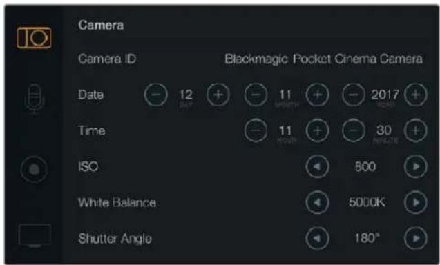 Blackmagic Design Micro Cinema Camera - Camera Settings - 1